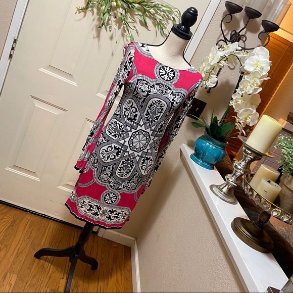 Nicole Miller StudioOne HotPinkPaisley Shift Dress - Picture 4 of 11